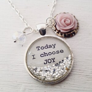 Inspirational quote necklace, &quot;Today I choose JOY&quot; necklace, joy necklace, personalized gift,  gift for her, daily affirmation jewelry