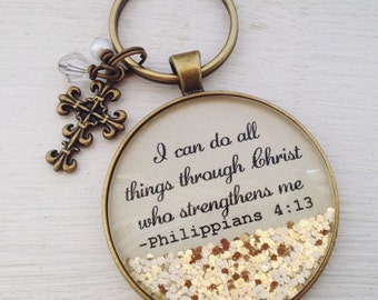 Philipper 4:13 Schlüsselbund, Schrift christliches Geschenk
