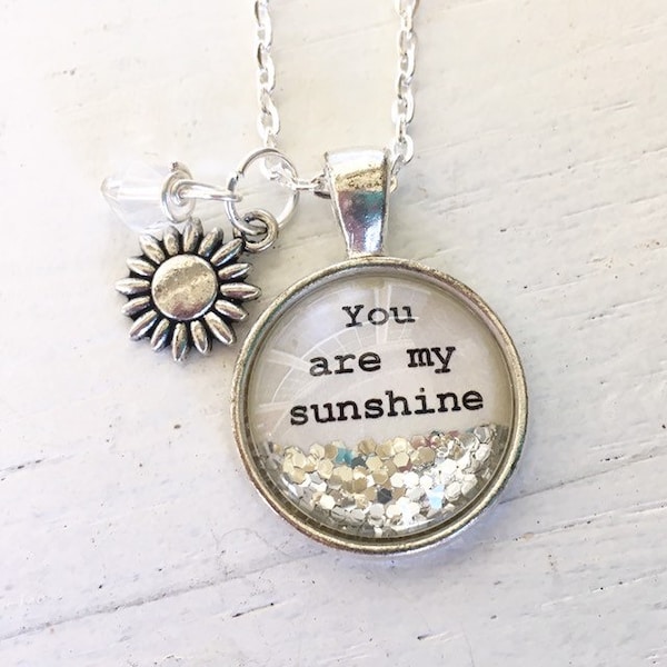 Valentine’s Day gift,You are my sunshine necklace, personalized jewelry, gift for wife, birthday gift for daughter, gift for friend, sparkle