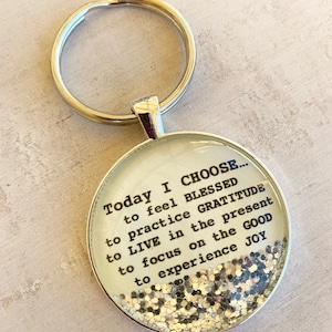 Daily affirmation keychain,Today I choose joy, sobriety birthday gift,divorce gift,inspirational gift,personalized keychain,12 steps gift