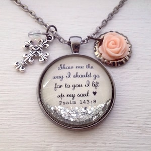 Bible verse necklace/Psalm 143:8 necklace/personalized jewelry/Christian jewelry/scripture necklace/Christian gift/baptism gift/gift for her
