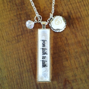 Christian jewelry, Christian gifts, bible verse necklace, faith necklace, from faith to faith, personalized jewelry, faith gift,gift for her