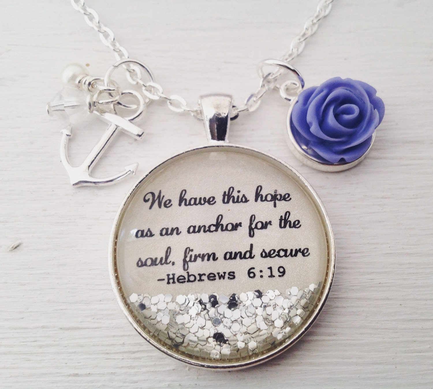 Christian jewelry/Bible verse necklace/Hebrews 619/We have Etsy