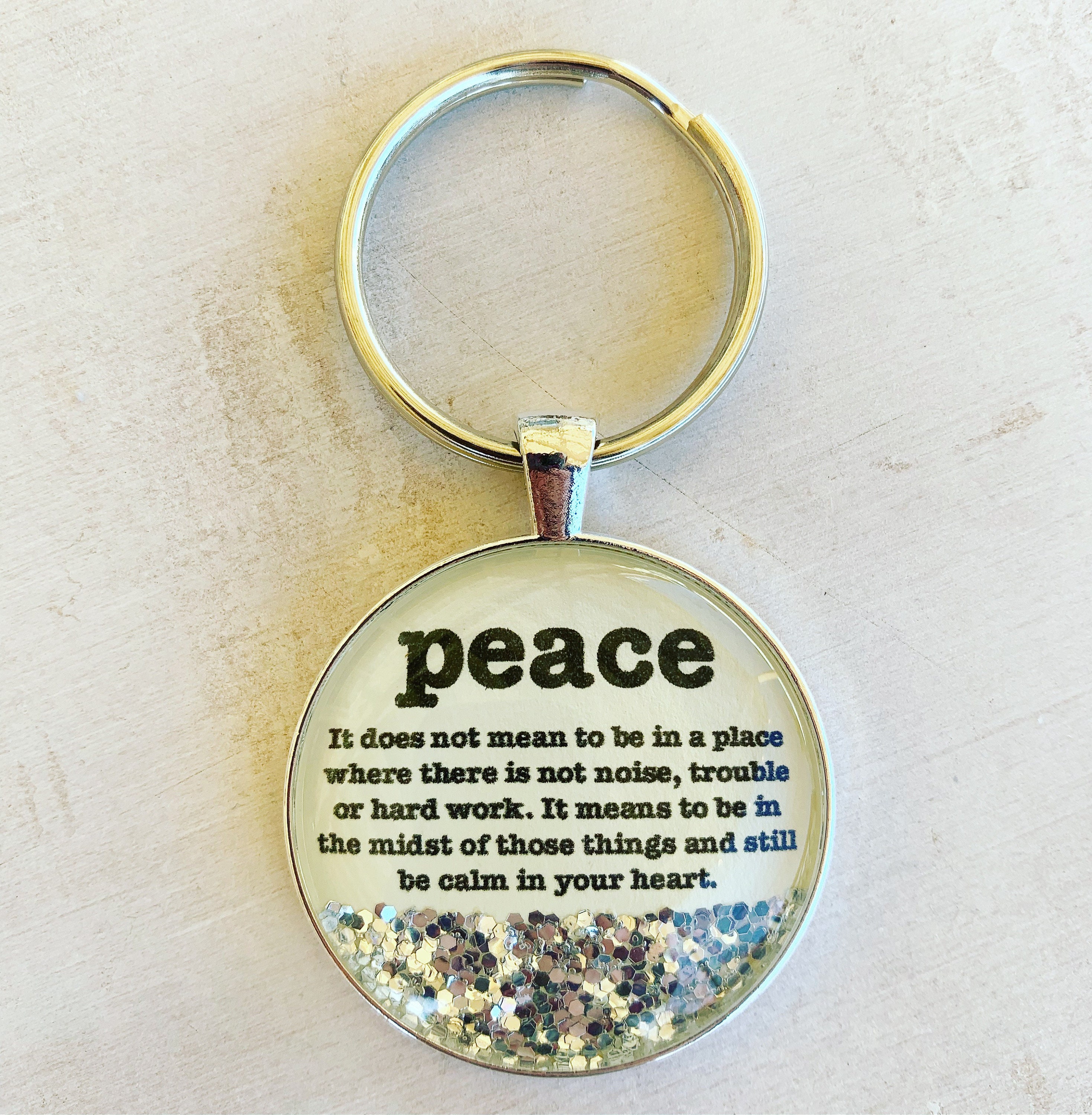 Peace Definition Keychain,daily Affirmation Keychain,personalized ...