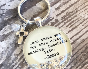 Daily prayer sparkle keychain/Christian keychain/Christian gift/Bible  verse keychain/Christian gift/inspirational gift