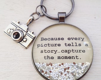 Capture the moment Photographer keychain, camera keychain, photographer gift