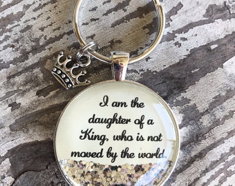 Daughter of the King/Bible verse keychain/Romans 8:15/baptism gift /Christian jewelry for women/confirmation gift/religious jewelry for girl