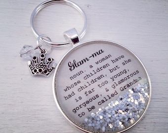 Glamma keychain, Gift for grandma, Glam ma,Grandma keychain,Glamma gift, new grandma gift,Grandma gift,gift for glamma