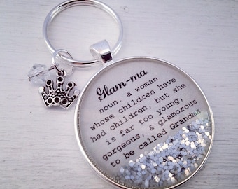 Glamma keychain, Christmas gift for grandma, Glam ma,Grandma keychain,Glamma gift,new grandma gift,Grandma gift,gift for glamma