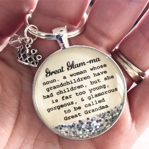 Mother&#39;s Day gift,Great Glamma keychain,Great Grandma keychain,Glamma gift,new grandma gift,Glamma keychain,Grandma gift, Great Glam-ma