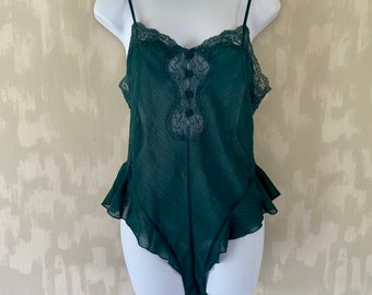 Vintage 90s Satin Floral Teddy Lingerie