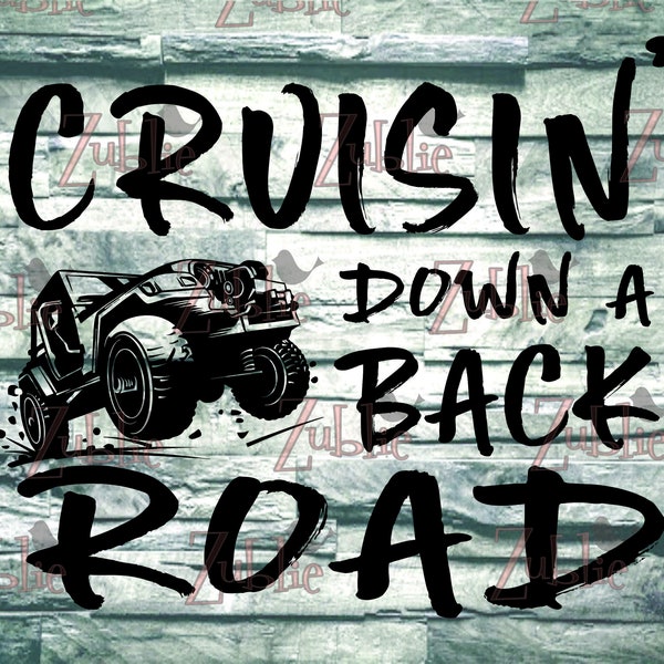 Cruisin Down a Back Road Jeep Offroad SVG File