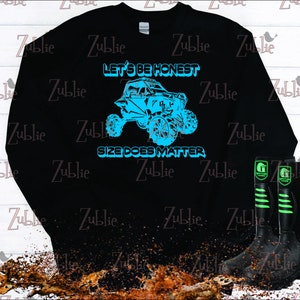 Size Matters RZR ATV utv SXS Black Crewneck Sweatshirt