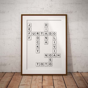 Personalized Family Name Sign Crossword/Scrabble | Customizable Wall Decor