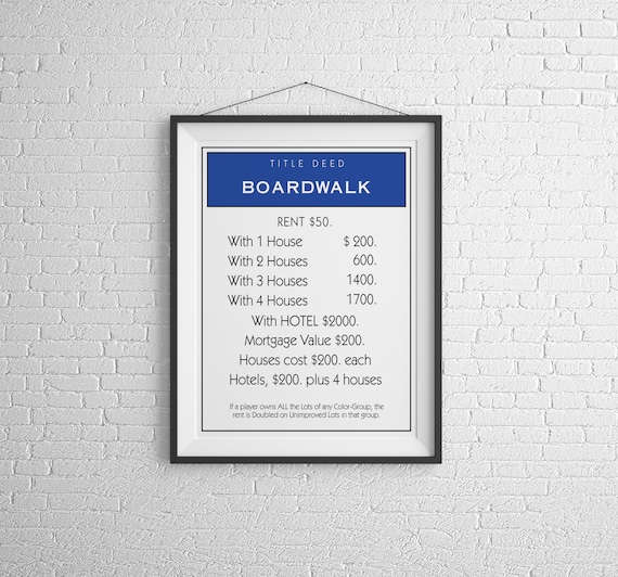 Custom Monopoly Title Deed