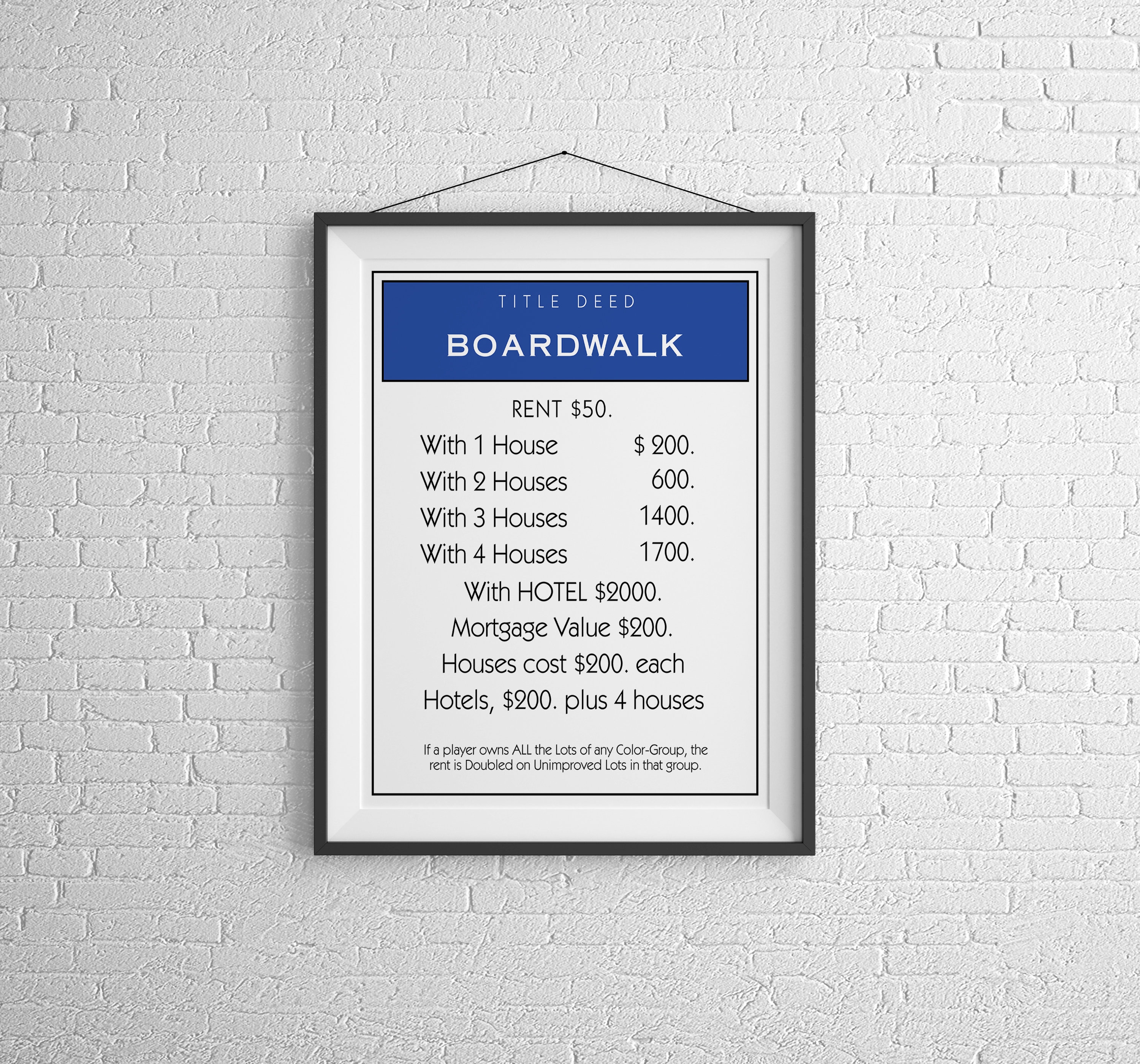 Custom Monopoly Title Deed