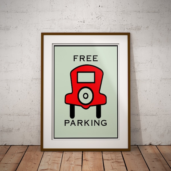 Monopoly Art Prints - Go To Jail, Free Parking - Custom Prints