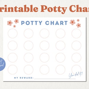 Bloemen onbenullige grafiek, zindelijkheidstraining grafiek | Potjegrafiek PDF | Zindelijkheidstraining afdrukbaar | Beloningsschema | Downloaden | Montessori-stickergrafiek