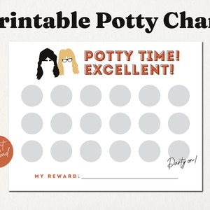Potty Time Excellent Potty Chart | Potty Training Chart | Sticker Chart | Potty Training Printable | Reward Chart | Wayne&#39;s World