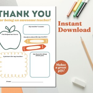 Teacher Appreciation Week Printable, Teacher Survey, Teacher Appreciation Printable, Teacher Thank You Gift, Teacher Appreciation Week Gift