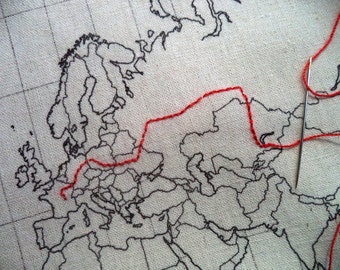 WORLDWIDE map to stitch