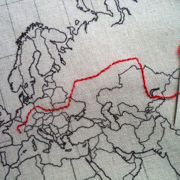 WORLDWIDE map to stitch