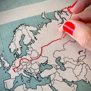 Mappa del MONDO da ricamare durante tutto il viaggio