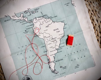 SOUTH AMERICA - map to stitch