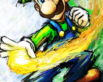 Luigi - Super Mario Brothers - Fine Art Print