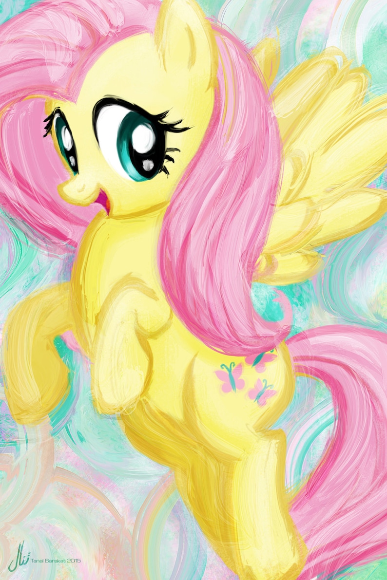 Fluttershy My Little Pony Friendship is Magic Art Print Etsy