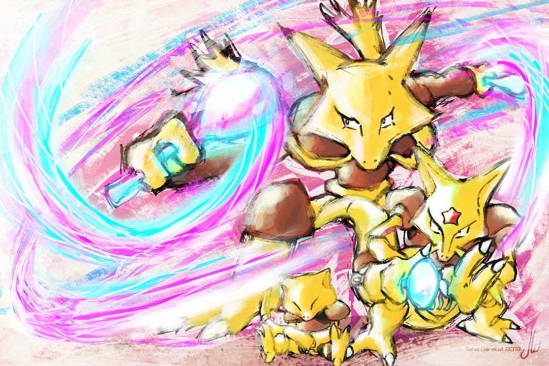 Download Evolution Trio - Pokémon Abra, Kadabra, and Alakazam Action  Figures Wallpaper