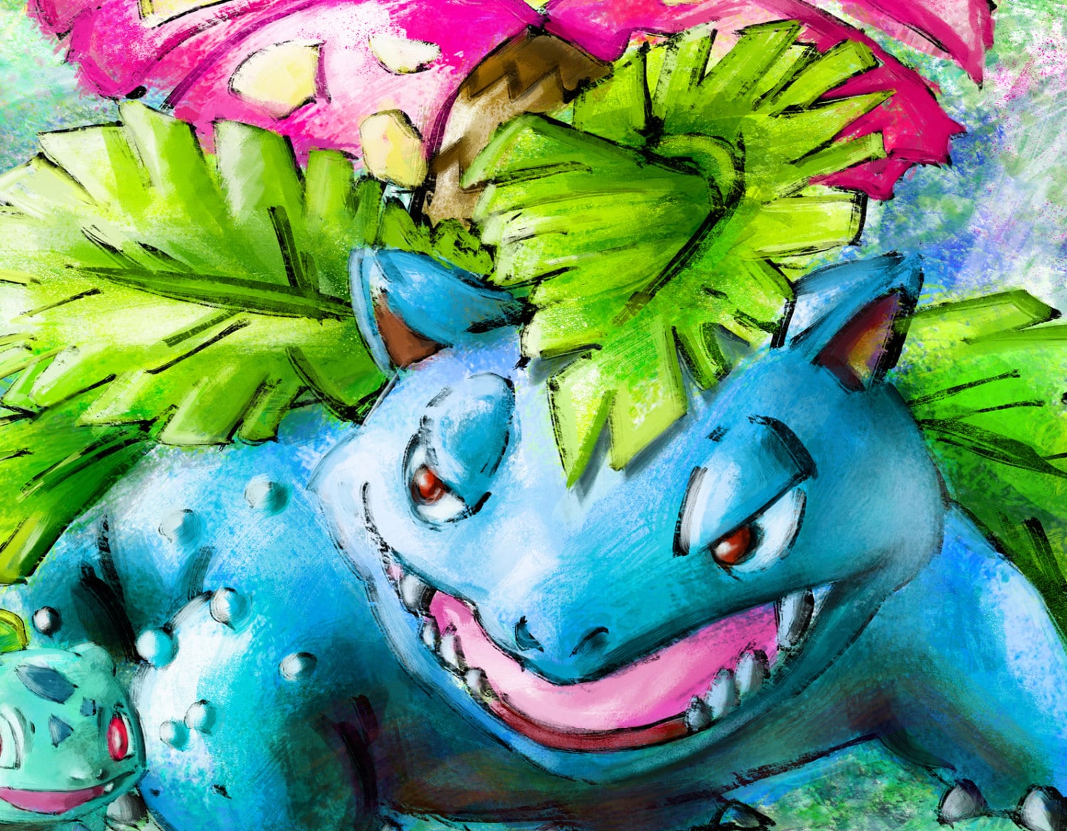 Bulbasaur Ivysaur Venusaur Pokemon Poster Print Etsy