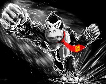 Donkey Kong Giant Punch- Nintendo - Digital Painting