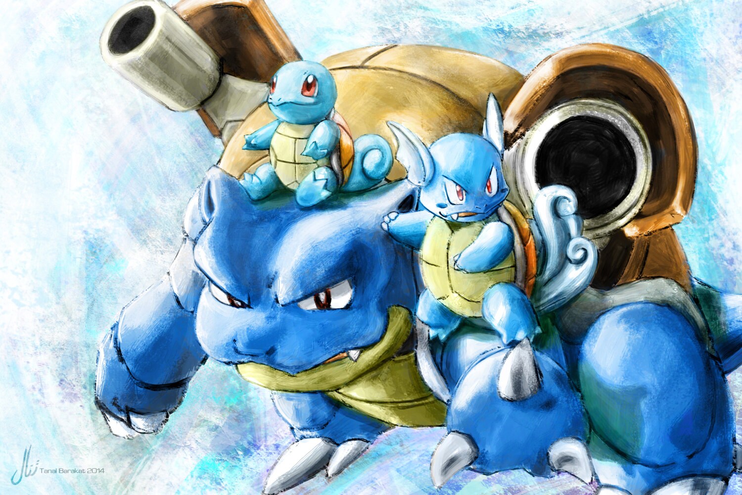 Blastoise Evolution Art