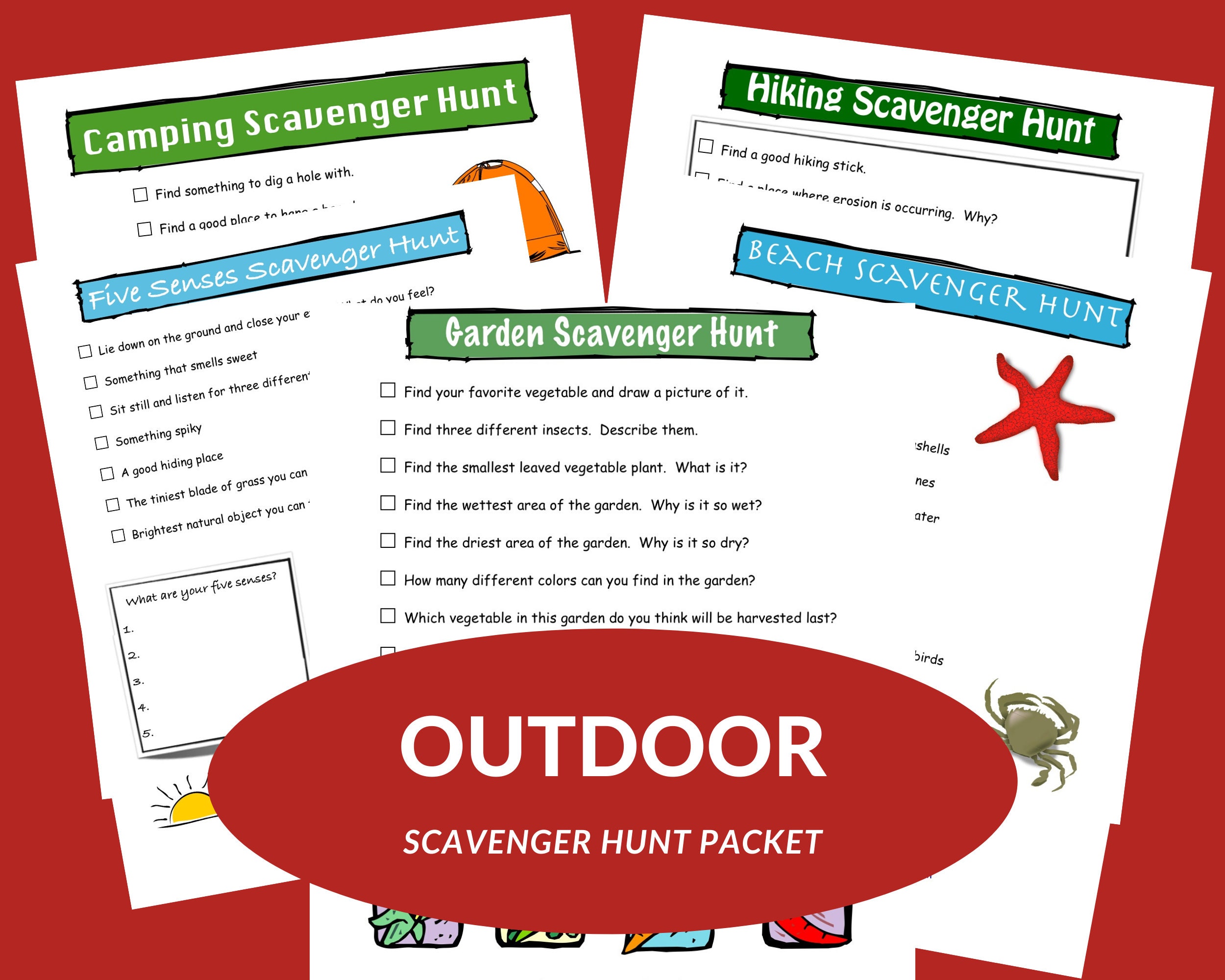 Outdoor Scavenger Hunt Printable Packet - Etsy