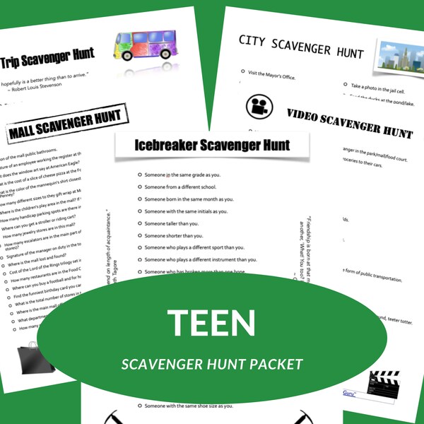 Teen Scavenger Hunt - Etsy