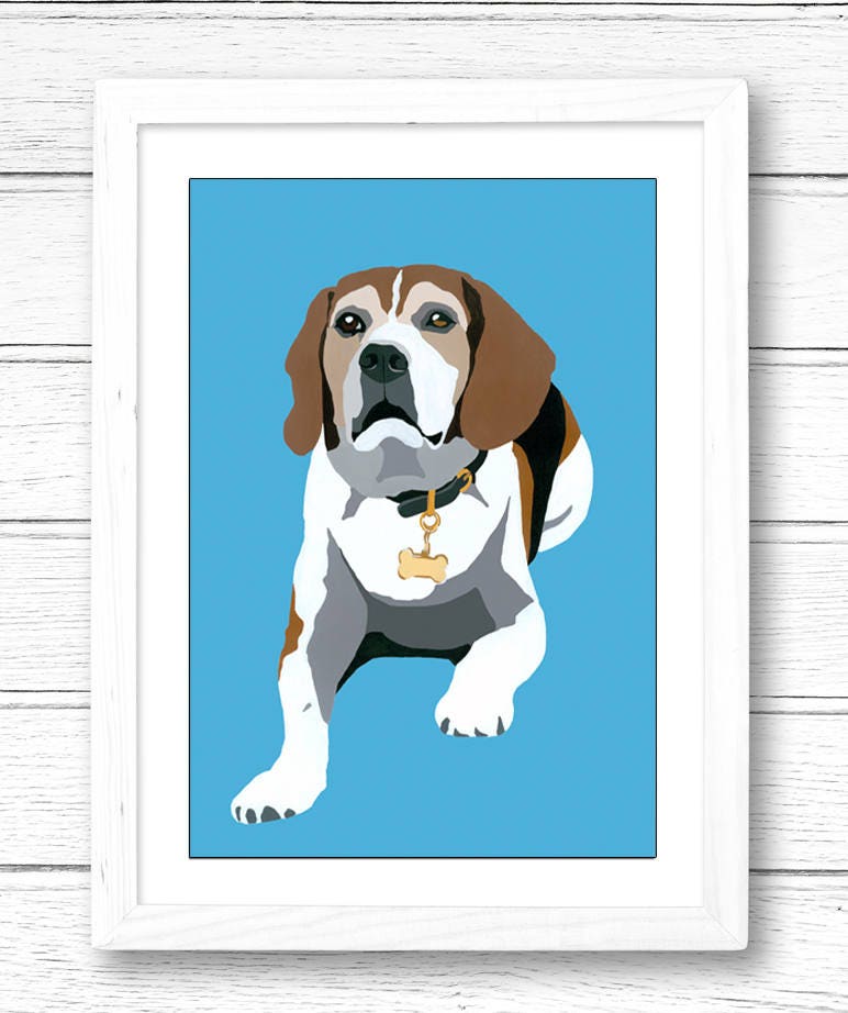 digital download watercolour dog painting printable art Beagle wall art dog poster set of 3 dog art prints nursery decor