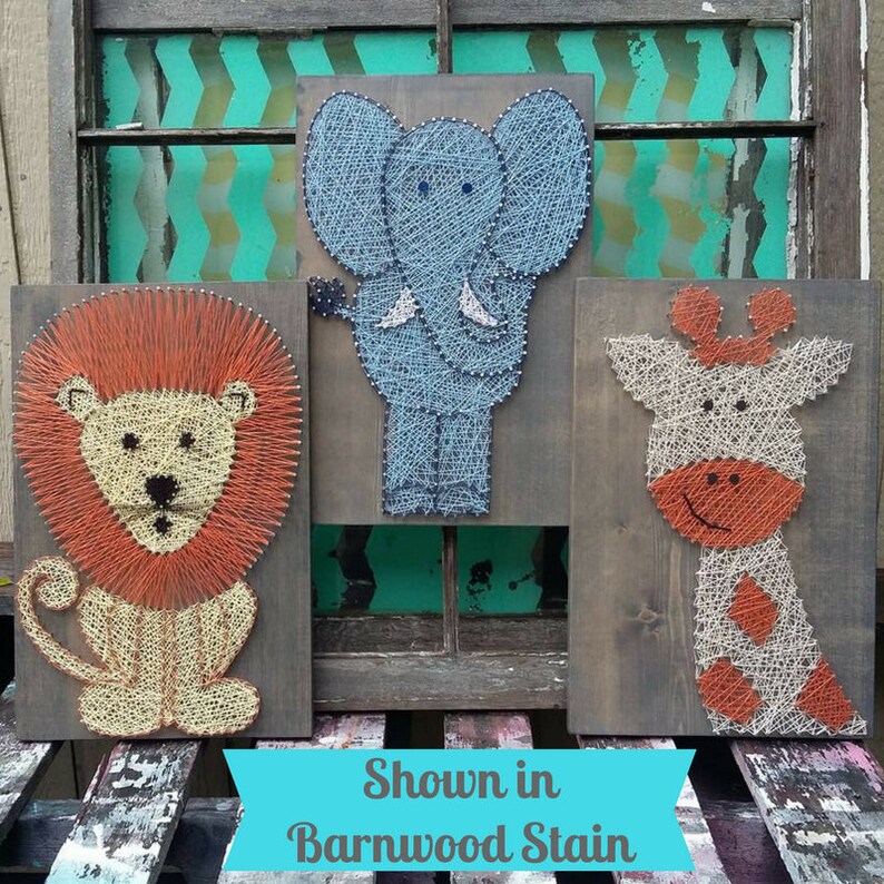 String Art Animals Safari Set Nursery Art String Art Lion Etsy
