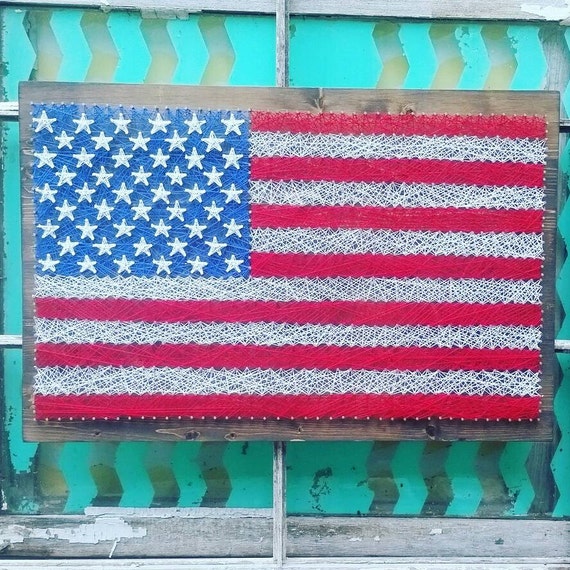 American Flag String Art Large American Flag Sign String Art Etsy