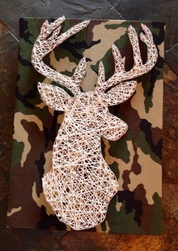 Items similar to String Art Deer on Camo on Etsy