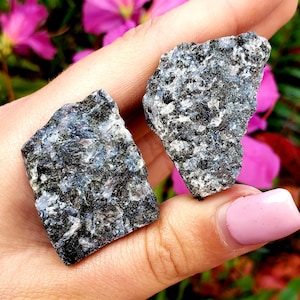 Mystic Merlinite / Indigo Gabbro / raw rough Natural Healing Crystal Gemstones Stones - 2 piece set merlinite