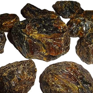Ambre - Véritable sève d&#39;arbre fossilisée pétrifiée de Sumatra, en Indonésie, spécimen de pierre de cristal métaphysique Ambre - Ensemble de 5 pièces
