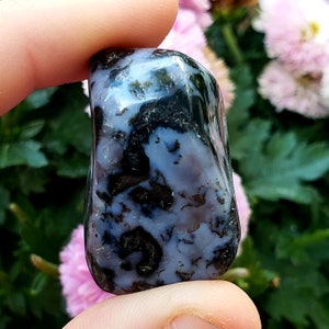 Mystic Merlinite / Indigo Gabbro / medium Tumbled & Polished Natural Healing Crystal Gemstones Display or wrapping Stones - 1pc larger