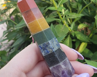 Chakra 7 Stone Polished Standing Point Natural Wicca Reiki, Healing Metaphysical Chakra, Crystal Healing Gemstone Collectible Specimen Point