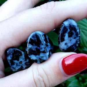 5pc Mystic Merlinite / Indigo Gabbro / medium Tumbled & Polished ,Natural Healing Crystal Gemstone collectible, Display or wrapping Stones