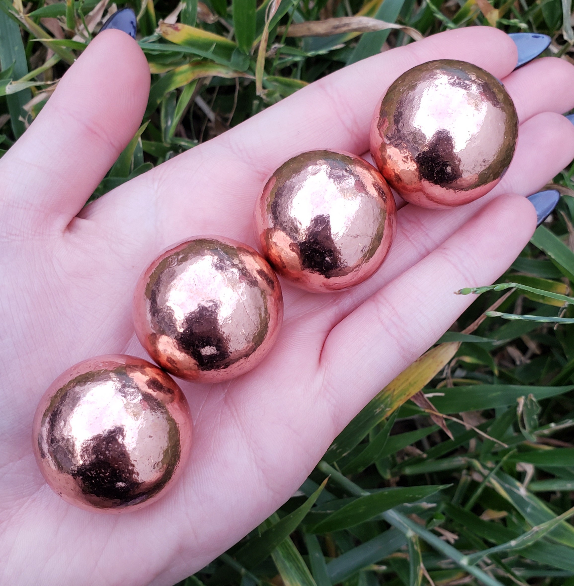 30mm Pure Copper Crystal Healing Gemstone Energy Orb Sphere Etsy