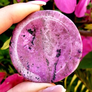 Cobaltoan Calcite Worry Stone – Natural Polished Gemstone, 2&quot;