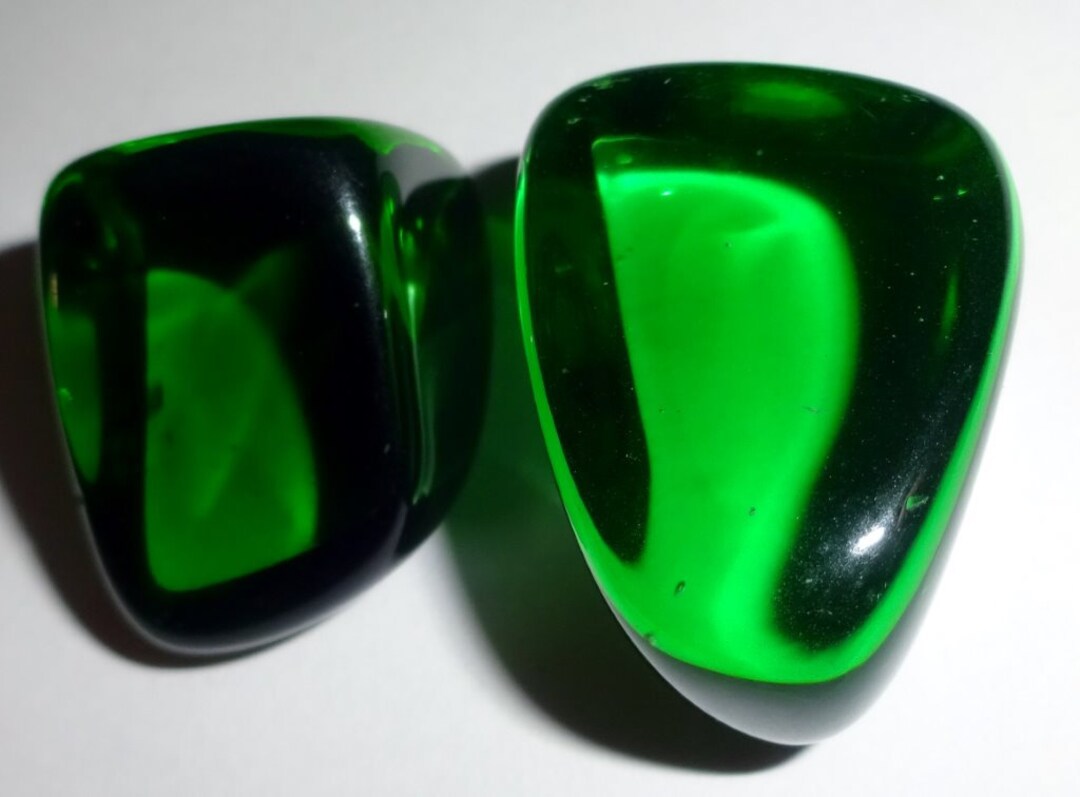 2pc Gaia Stone Tumbled Green Obsidian Healing Crystals Etsy