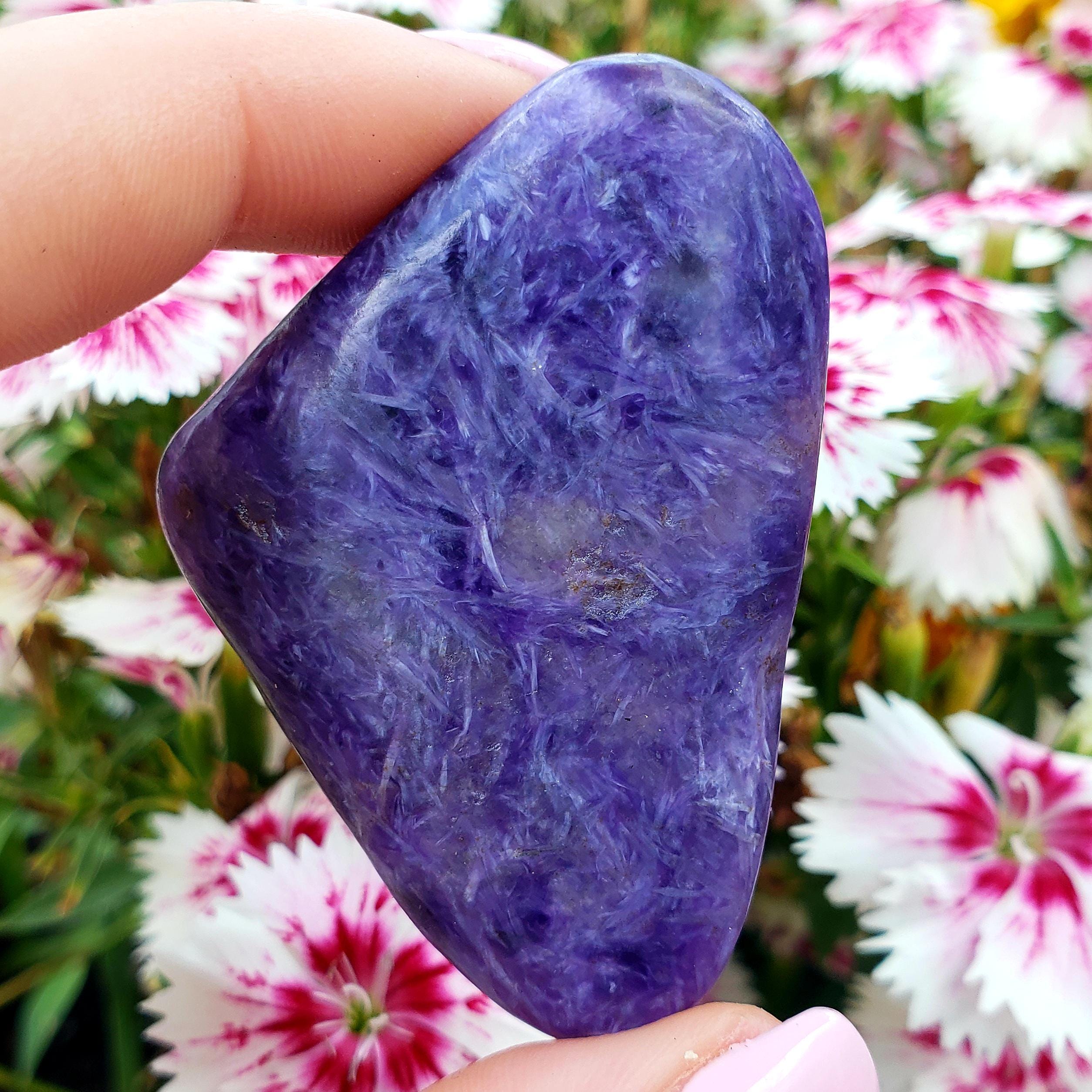 Charoite tumbled free formed hand polished crystal healing natural metaphysical gemstone - piece #1