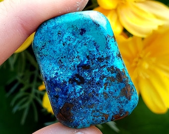 Shattuckite Tumbled & Hand Polished Natural Healing Crystal Gemstone Specimen Stone - 1pc
